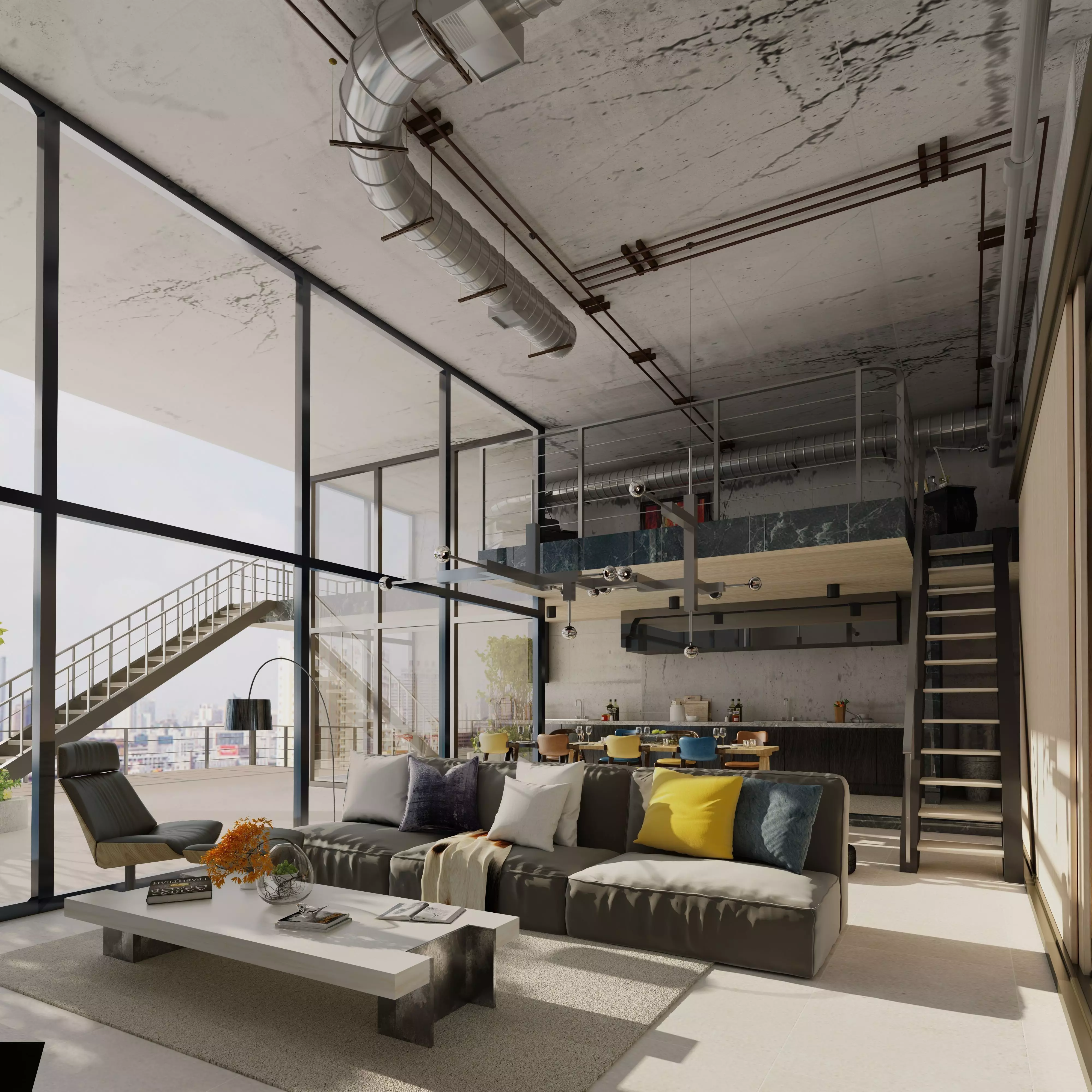 INDUSTRIAL INTERIOR SCENE 3D model
