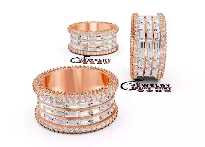 Custom Eternity Baguette Diamond Band - Iceout Eternity Band