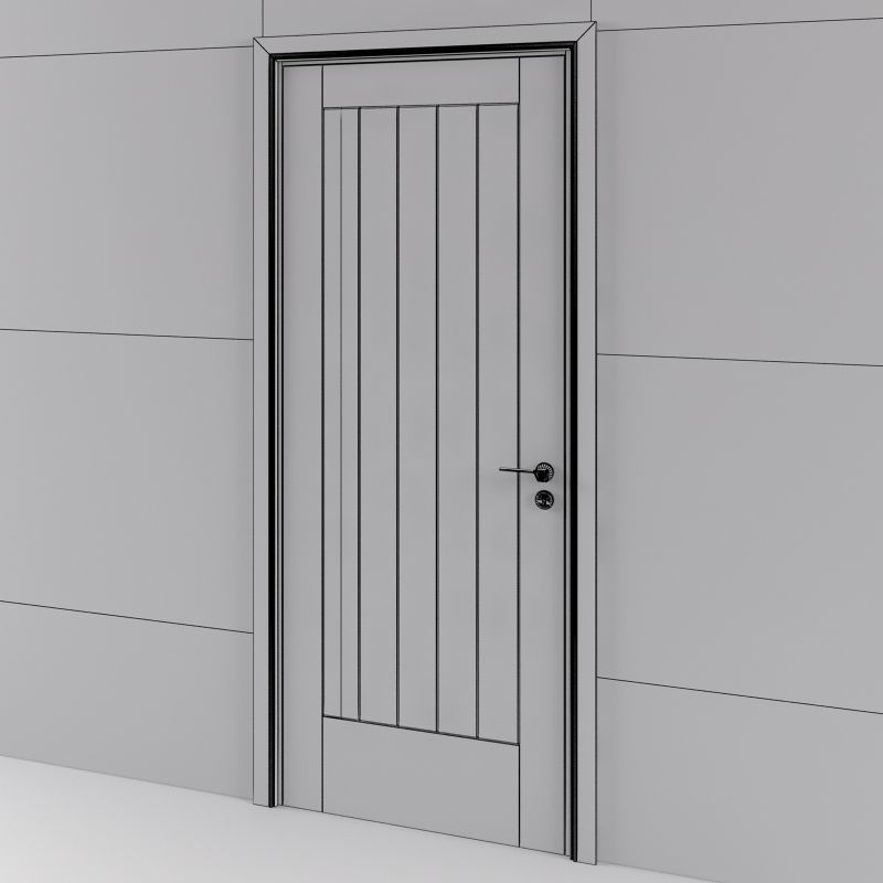 Jeld-Wen Internal White Moulded Newark Woodgrain Door 3D model_3