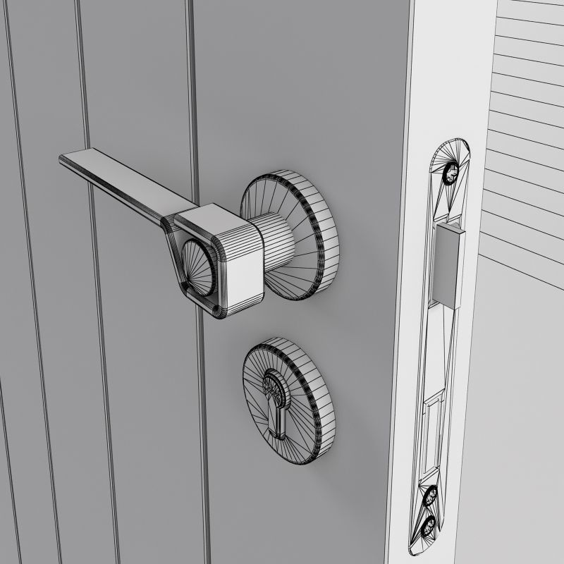 Jeld-Wen Internal White Moulded Newark Woodgrain Door 3D model_4