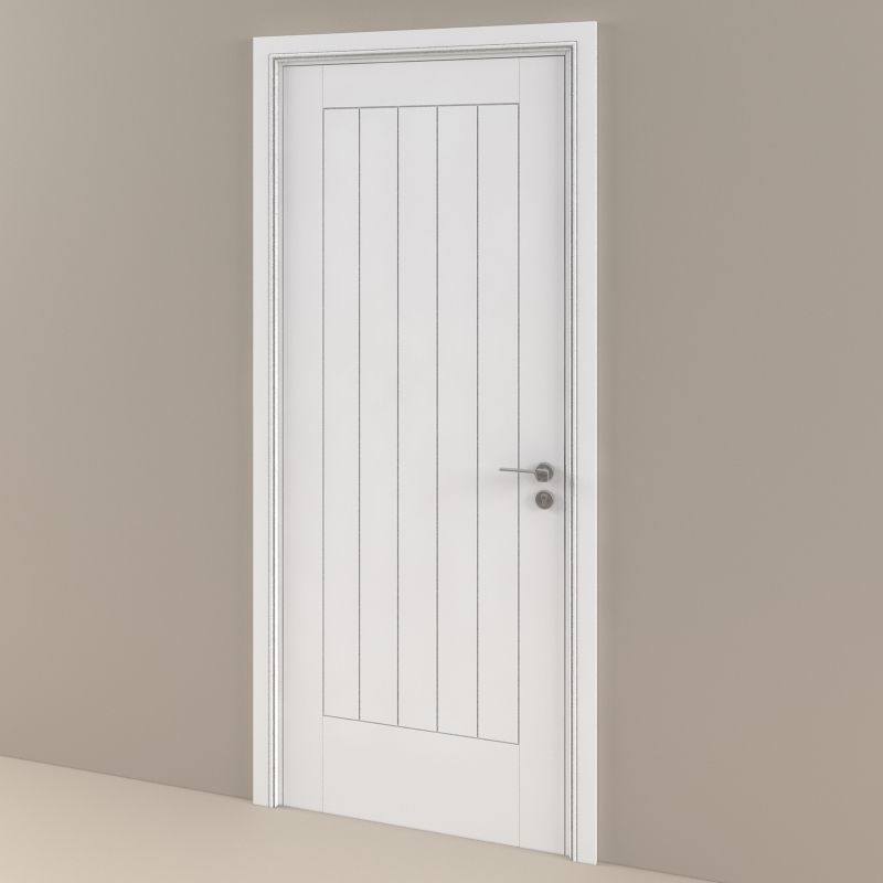 Jeld-Wen Internal White Moulded Newark Woodgrain Door 3D model_1