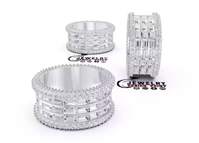 Custom Eternity Baguette Diamond Band - Iceout Eternity Band