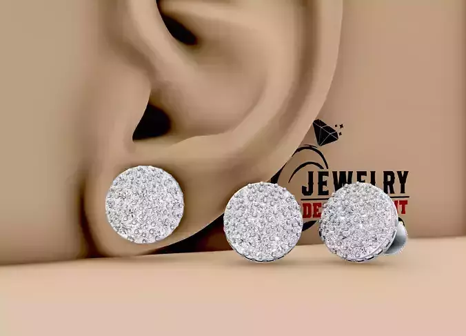 Custom Mosaics Setting Diamond Studs - Iceout Men Earring 