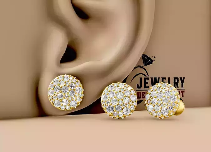 Custom Upside Down Mosaics Diamond Studs - Reverse Diamond Studs