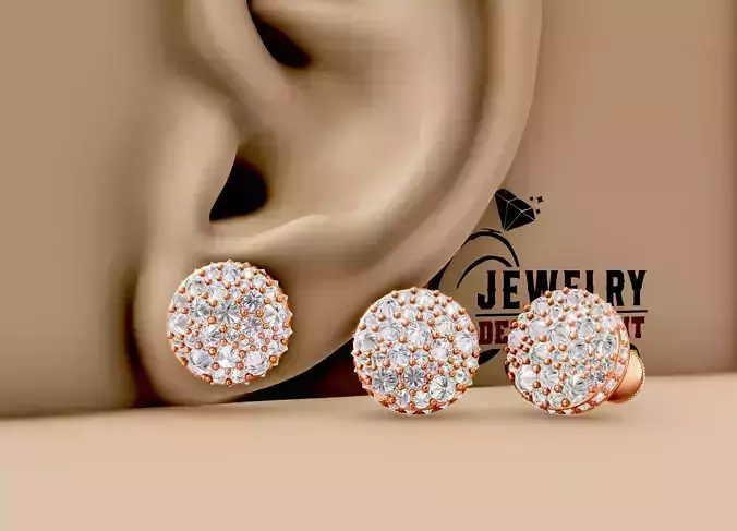 Custom Upside Down Mosaics Diamond Studs - Reverse Diamond Studs