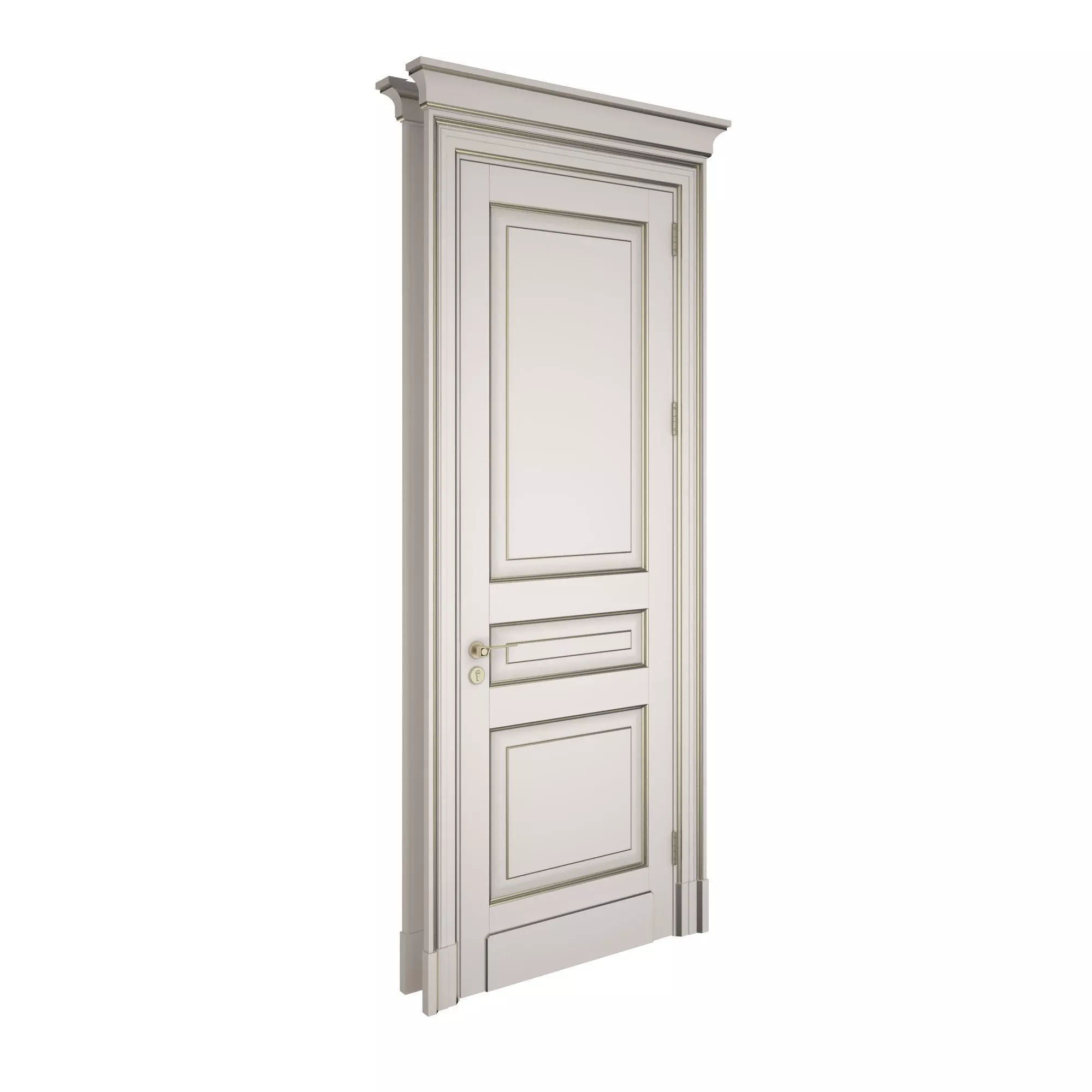 Classic door with gold patina 3D model_0