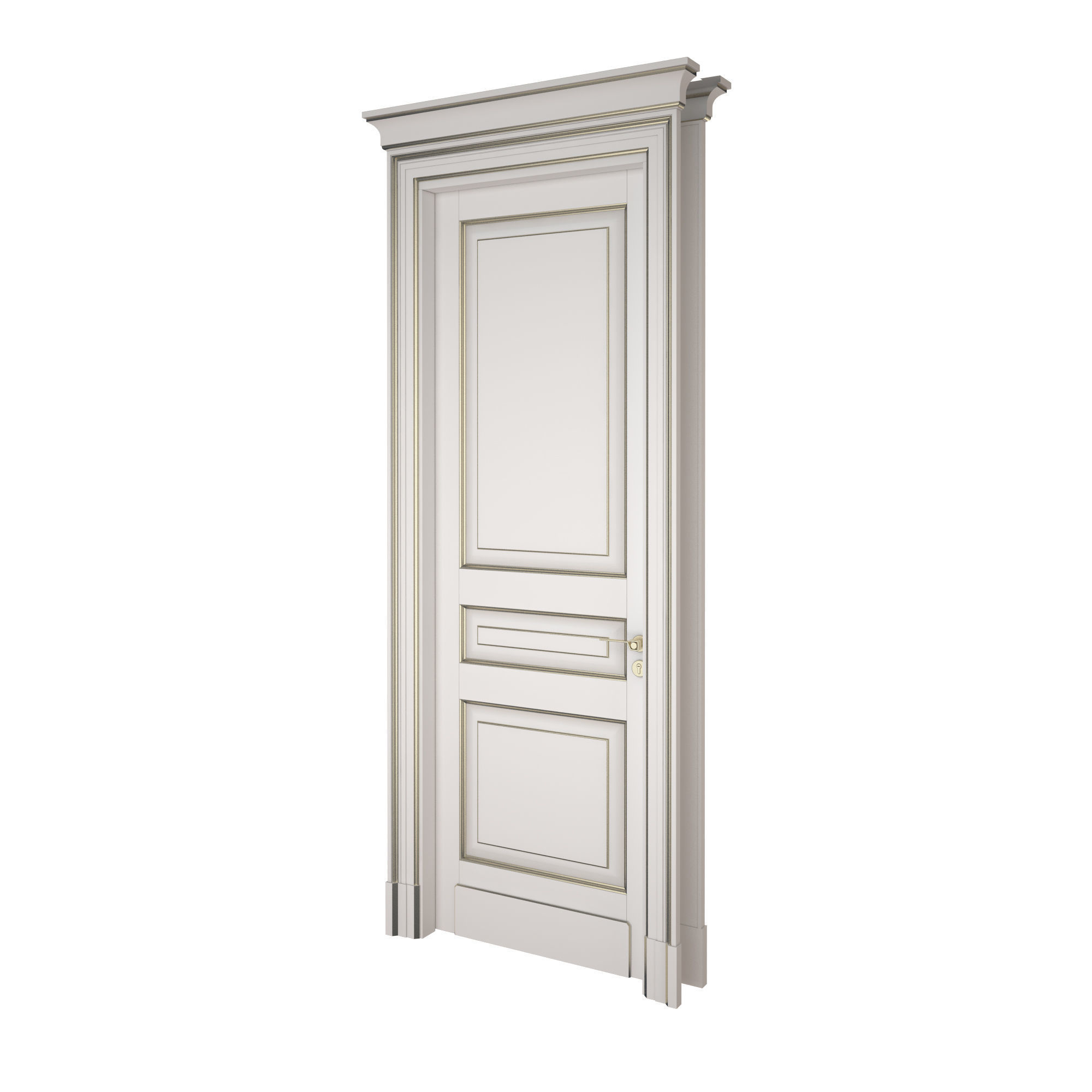 Classic door with gold patina 3D model_1