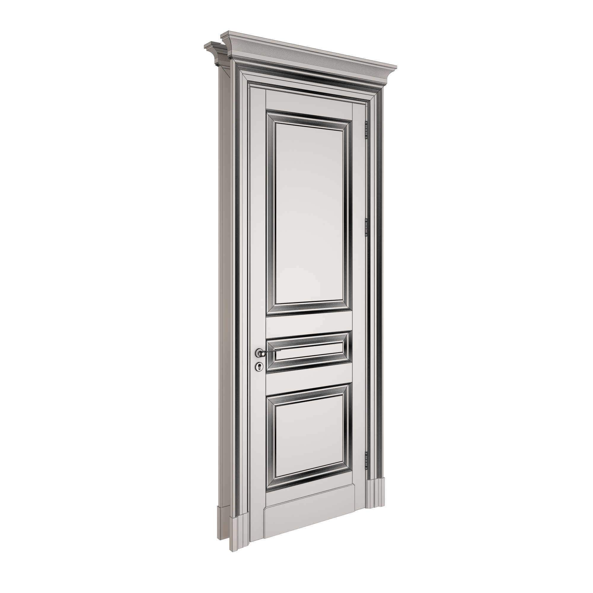 Classic door with gold patina 3D model_3