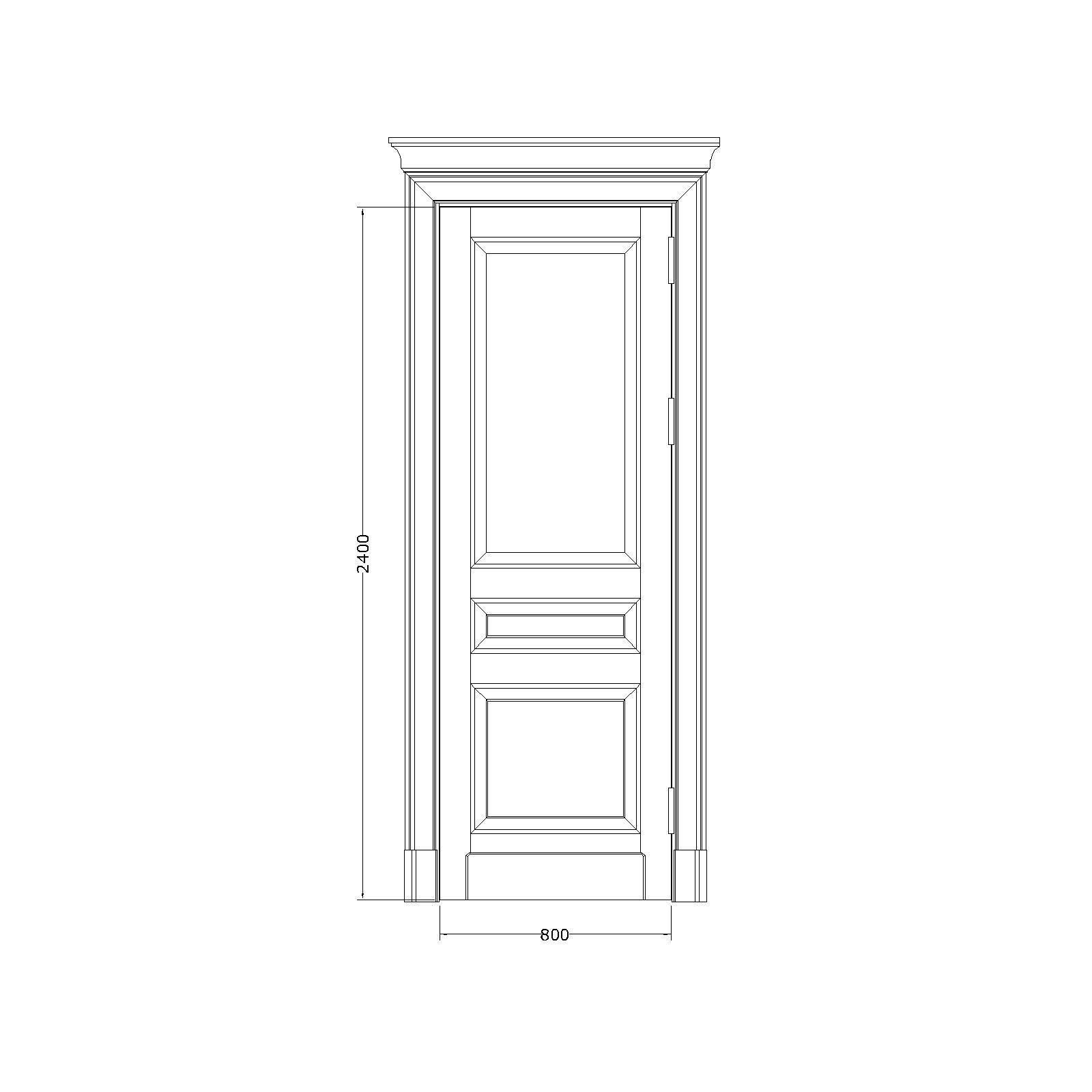 Classic door with gold patina 3D model_4