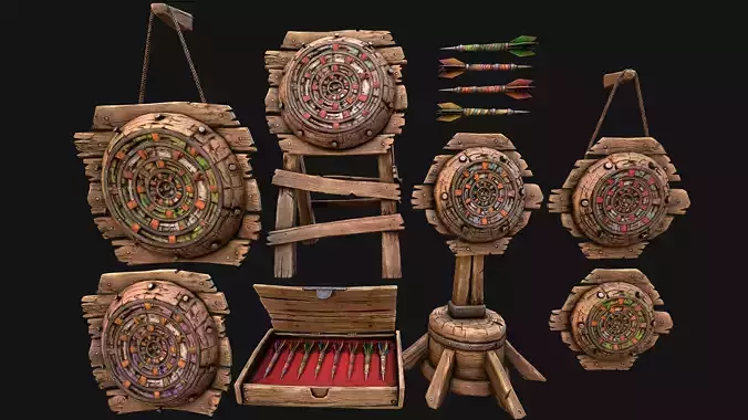 Medieval Target  Dart Board Darts Set