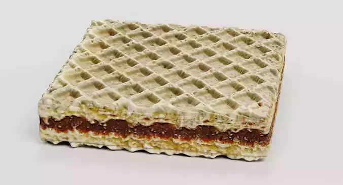 Biscuit V1 - Crispy Chocolate Filled Wafer 3D model 3