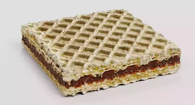 Biscuit V1 - Crispy Chocolate Filled Wafer 3D model 4