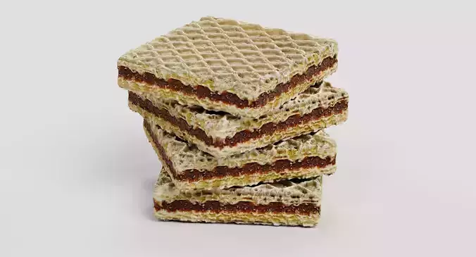 Biscuit V1 - Crispy Chocolate Filled Wafer 3D model 7