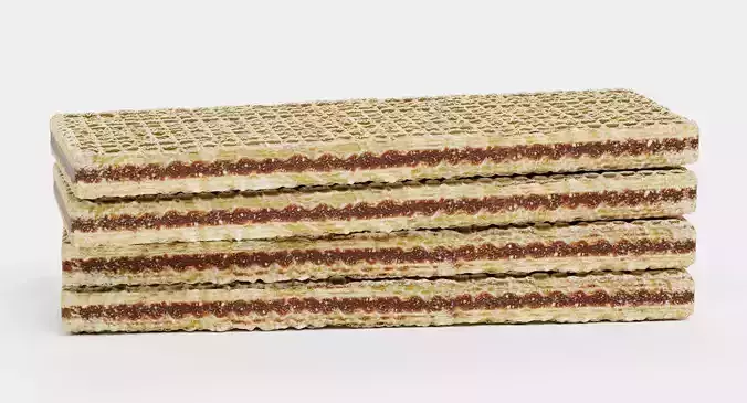 Biscuit V2 - Crispy Chocolate Filled Wafer 3D model 2