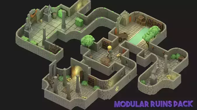 Ultimate Modular Ruins Pack 92 Model