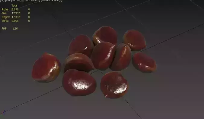 Chestnut Set 01 Low-poly 3D model 3