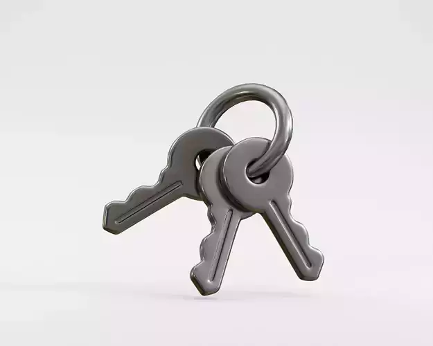 Bunch of keys Low-poly 3D model