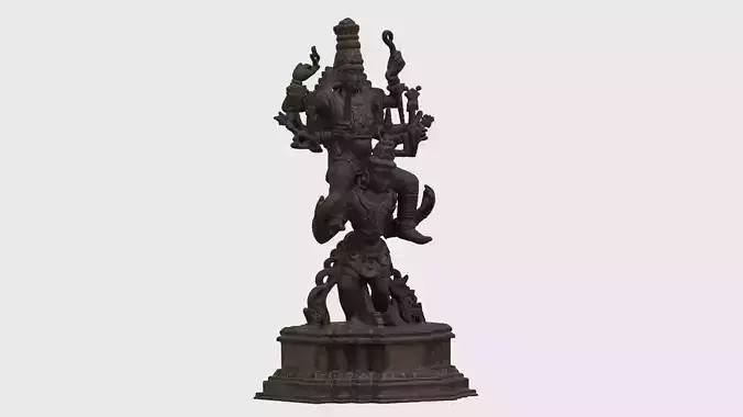 Large Lord Perumal Vishnu Seated on Garuda statue sculpture