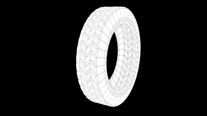 Detailed car tire model 3D model Low-poly 3D model 7