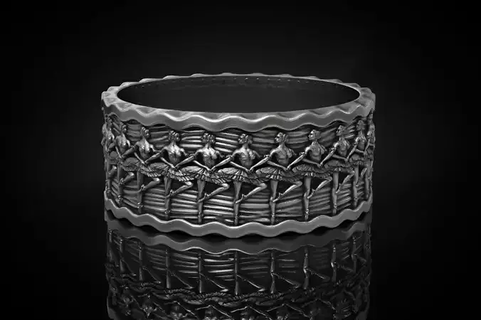 Swan Lake ballet relief band ring