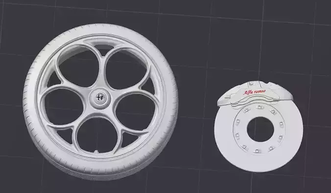Alfa Romeo Giulia Quadrifoglio Wheel  Printable Model