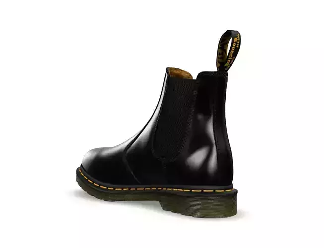 Yellow Stitch Smooth Leather Chelsea Boots