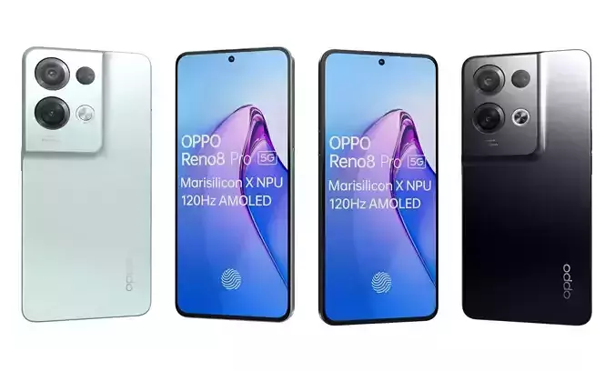 Oppo Reno 8 Pro Black And Mint High Poly 3D model