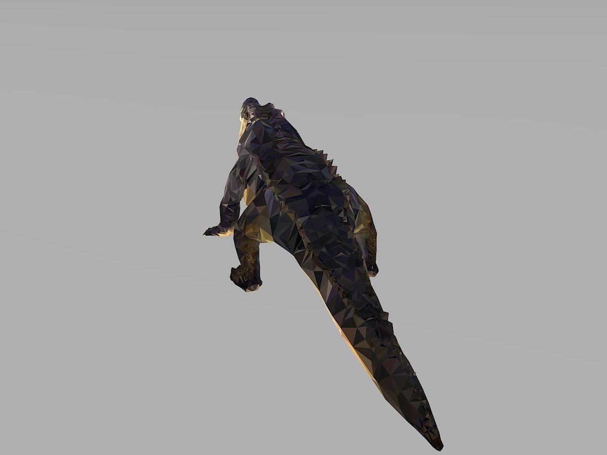 Crocodile Low Polygon Art Reptile Animal Low-poly 3D model_19