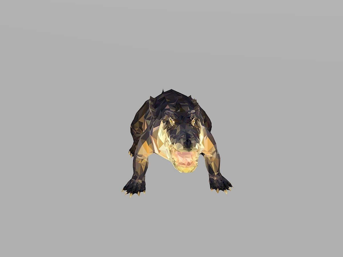 Crocodile Low Polygon Art Reptile Animal Low-poly 3D model_1