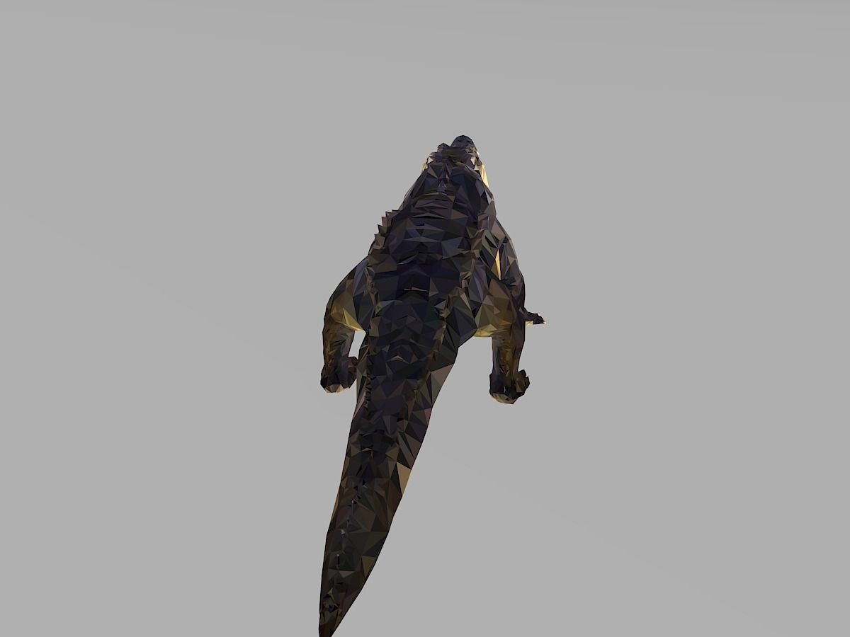 Crocodile Low Polygon Art Reptile Animal Low-poly 3D model_15