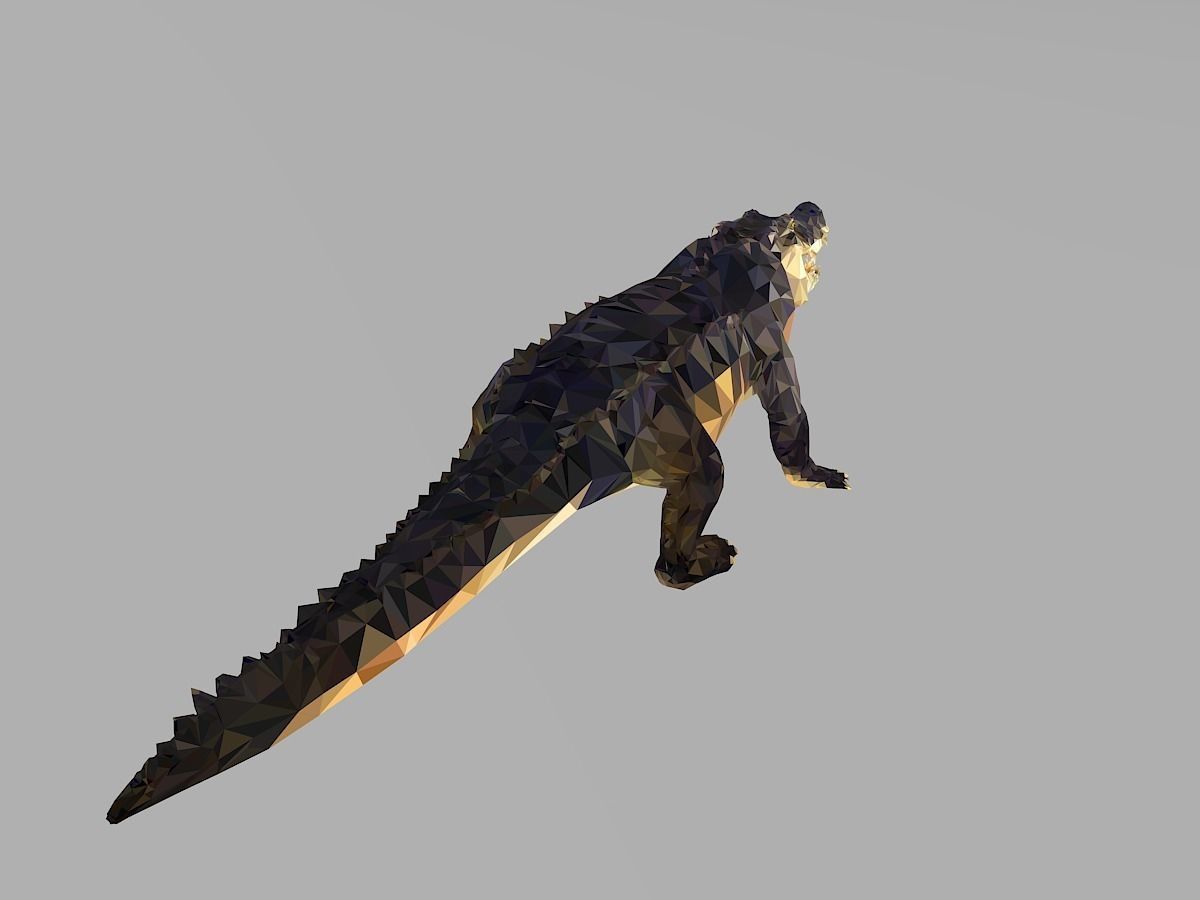 Crocodile Low Polygon Art Reptile Animal Low-poly 3D model_21