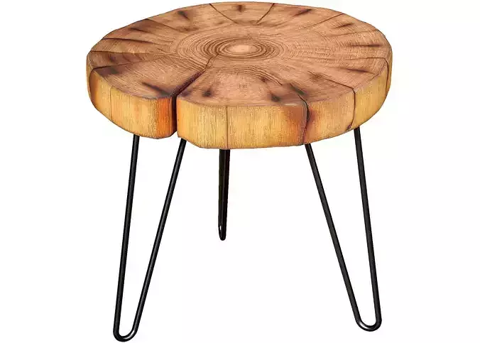 coffee Loft Table  wood Rustic eco-design made from cut solid 