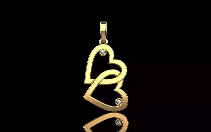 Double heart pendant model 1459