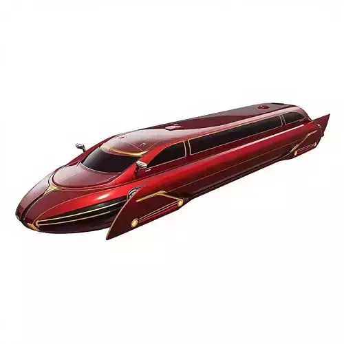 Crimson Horizon Hover-Limousine 3D Model Low-poly 3D model