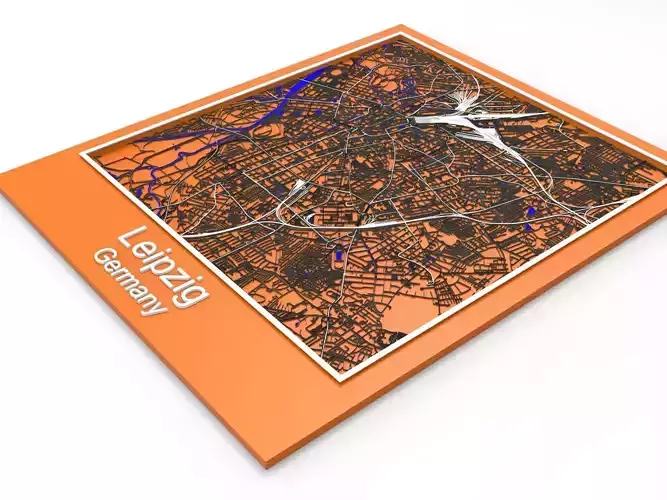 Leipzig Germany Streets and roads 3D model 3