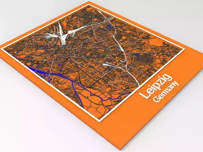 Leipzig Germany Streets and roads 3D model 4