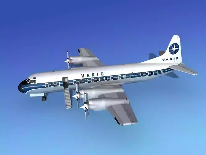 Lockheed L-188 Electra HP Varig 3D model
