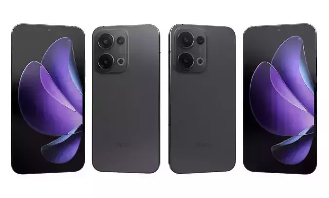 Oppo Reno 13 Midnight Black High Poly