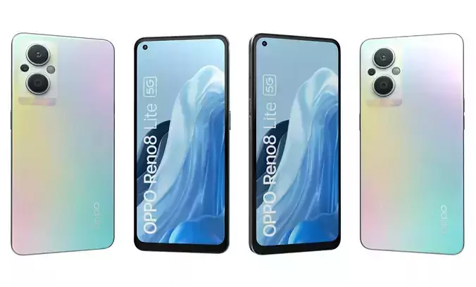 Oppo Reno8 Lite 5G Champagne Silver High Poly