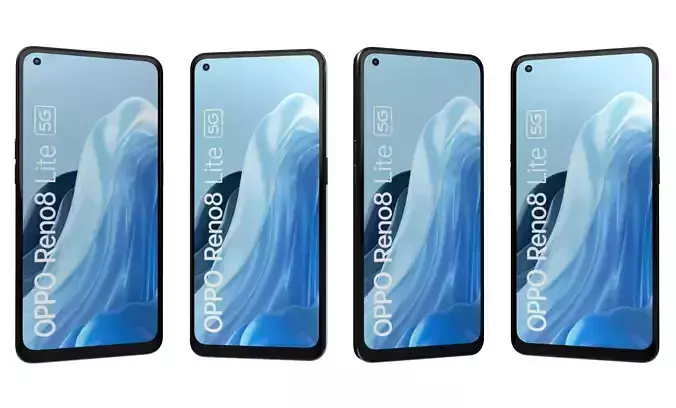 Oppo Reno8 Lite 5G Cosmic Black And Champagne Silver High Poly 