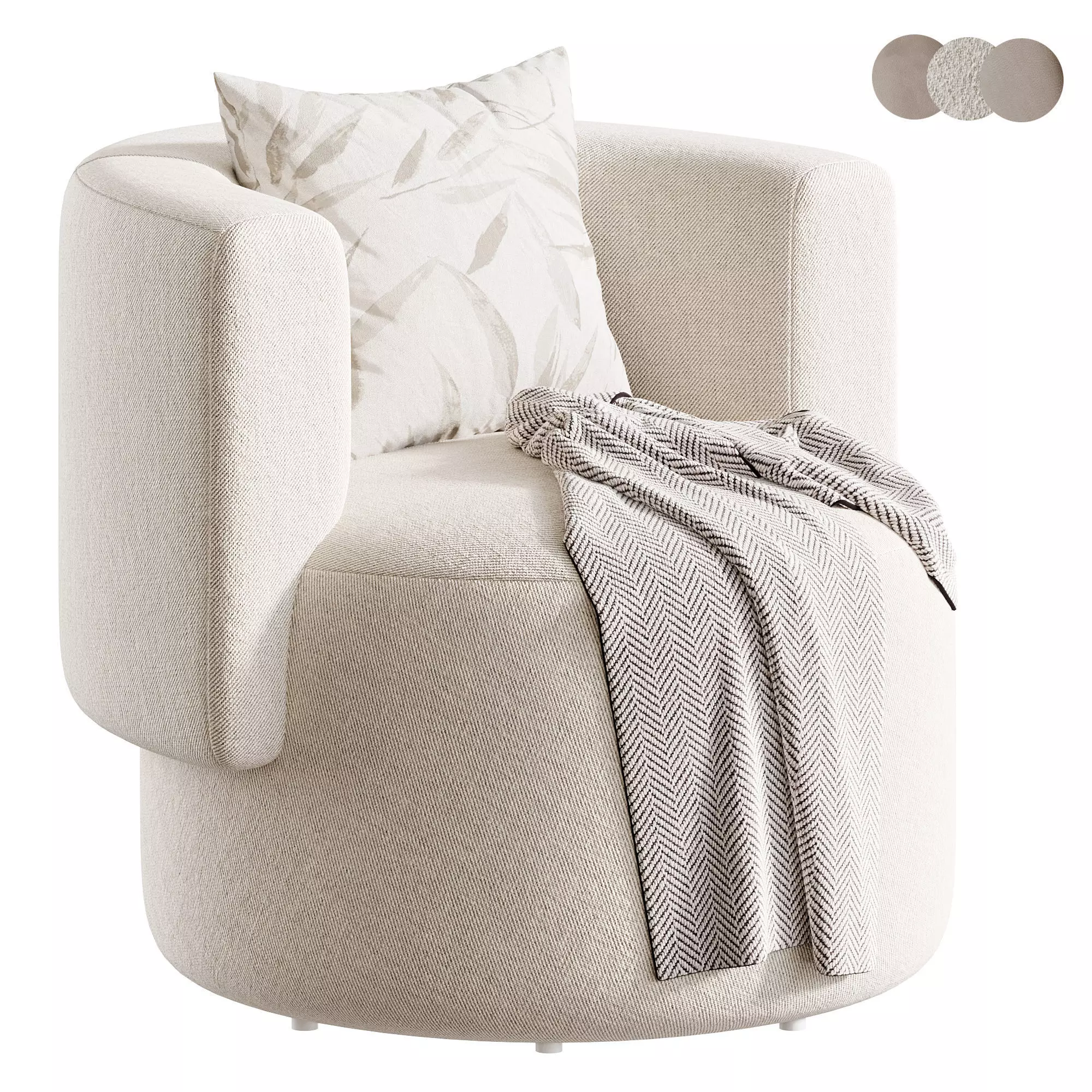 Essay Beige Stripe Chair 3D model