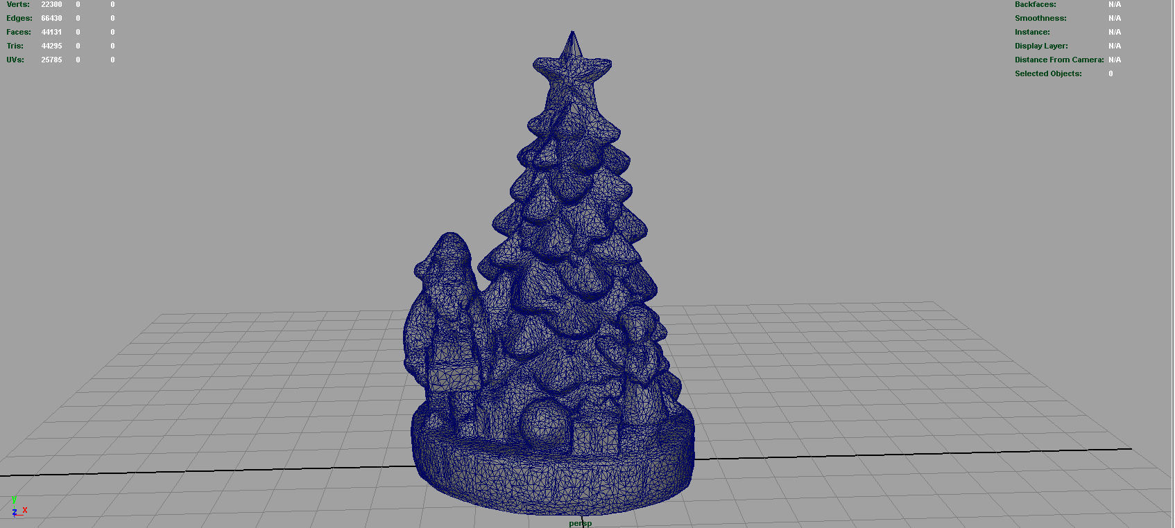 Christmas Tree Low-poly 3D model_4