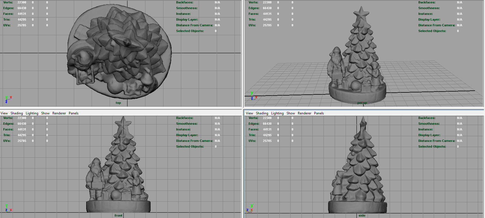 Christmas Tree Low-poly 3D model_5