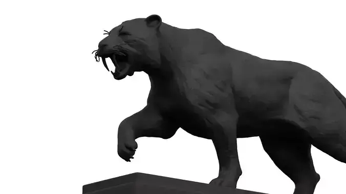 lion statue sculpture hi poly