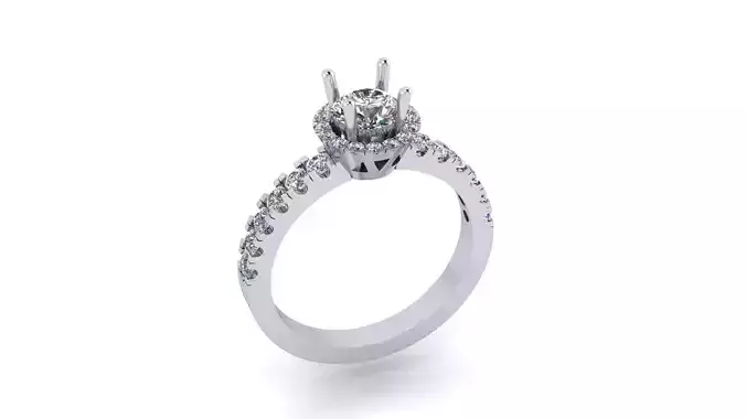 round halo engagement jewelry ring