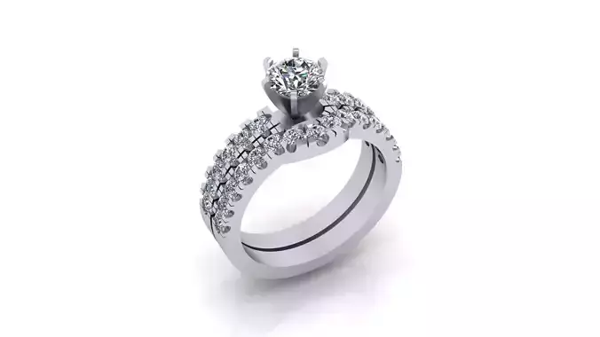 round solitaire micro setting engagement jewelry ring 