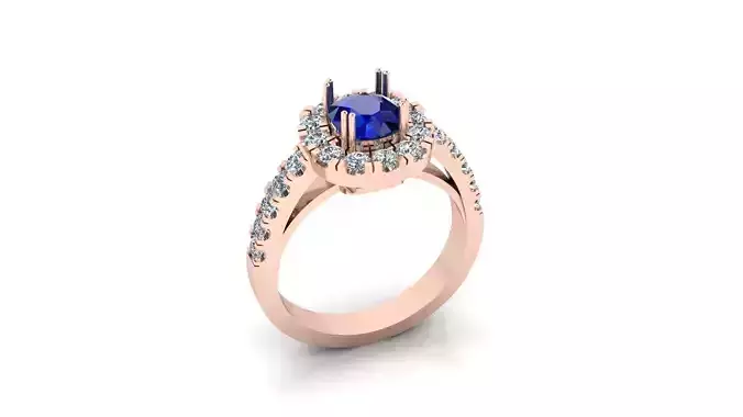 cushion halo micro setting jewelry ring 