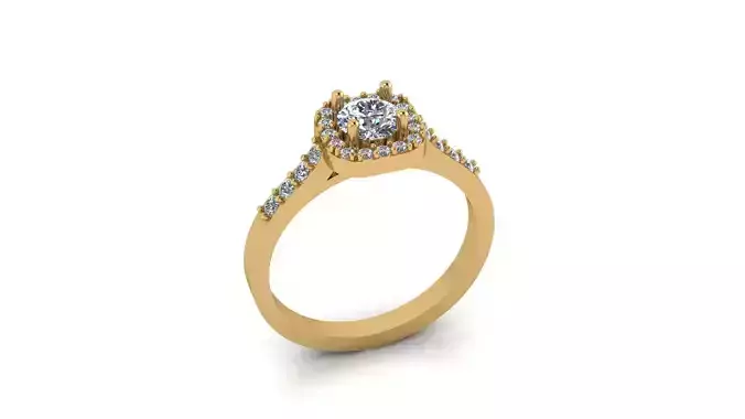 round halo engagement high jewelry ring 