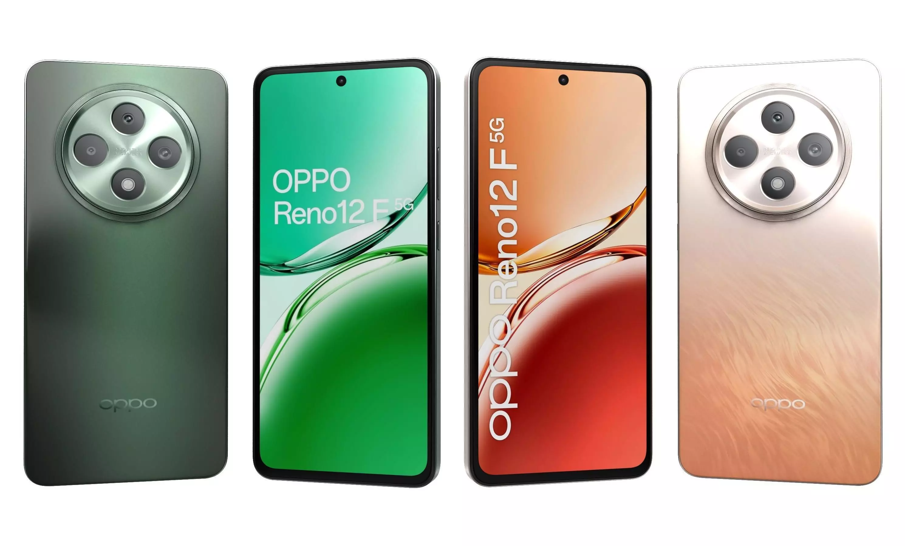 OPPO Reno12 F 5G Olive Green And Amber Orange High Poly 3D model
