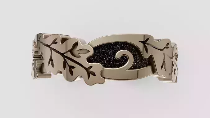 Floral Vintage Pattern Wedding Band including 2 sizes